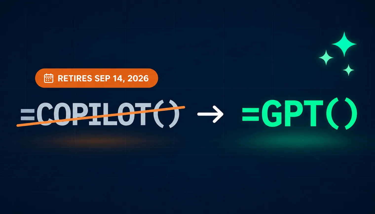 COPILOT function retired: best alternative for AI formulas in Excel