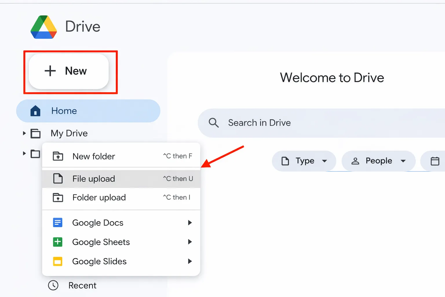 Upload Excel file to Google Drive