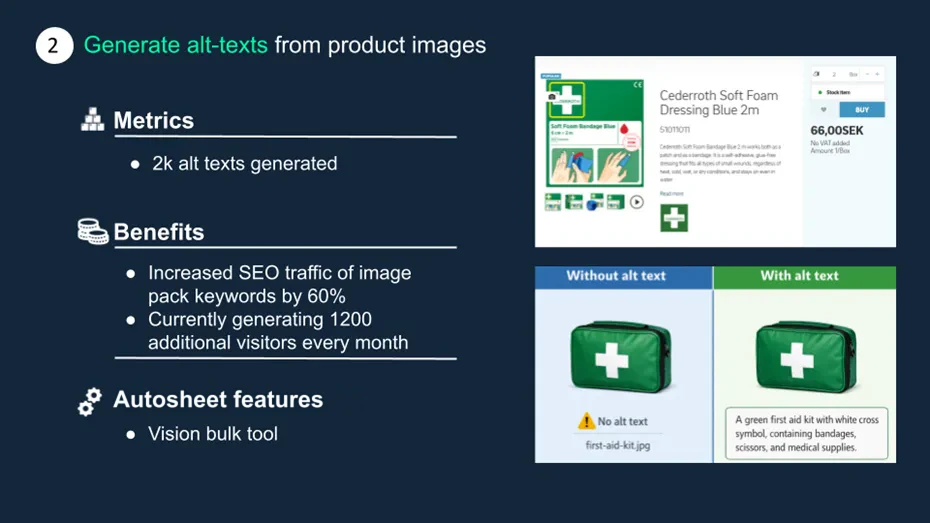 Generate alt text from product images in bulk