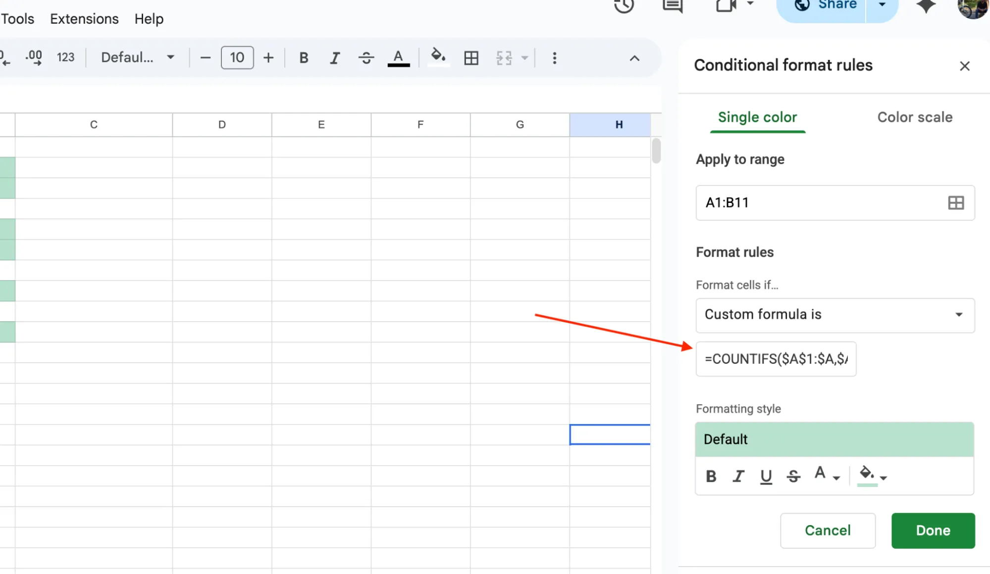 COUNTIFS formula for highlighting duplicates across multiple columns