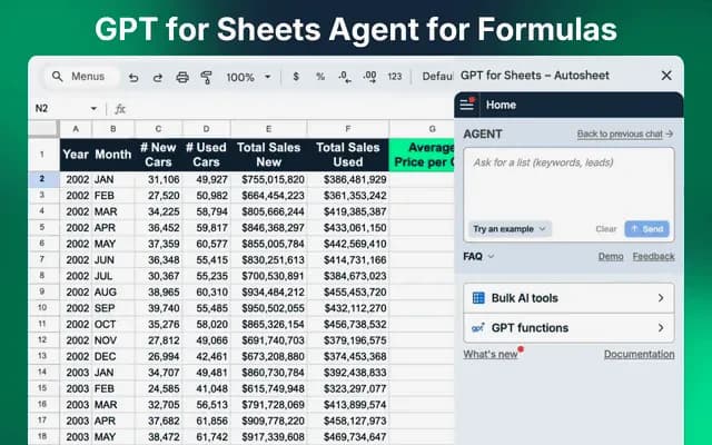 Using GPT for Sheets – Autosheet Agent to combine messy data into clean output
