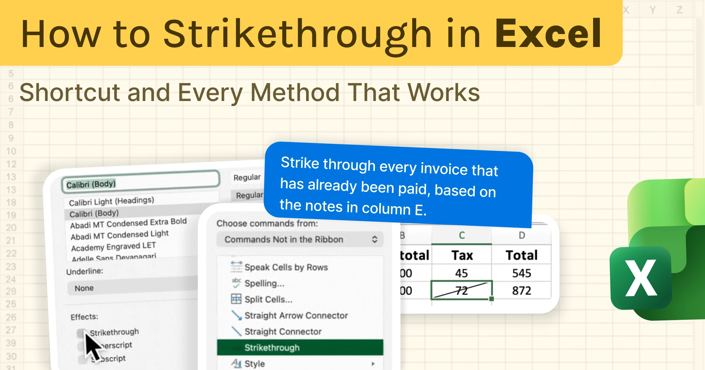 How to Strikethrough in Excel: Every Method