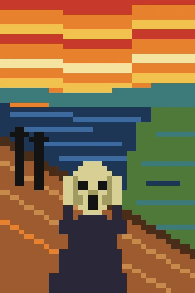 The Scream painted by Opus 5.5 from memory