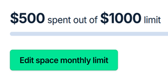 Edit the space monthly limit