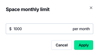 Apply the space monthly limit