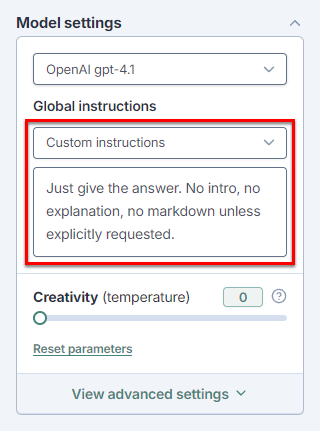 Global instructions
