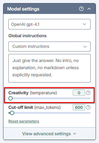 Creativity level
