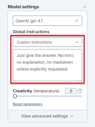 Global instructions
