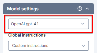 Open the model switcher