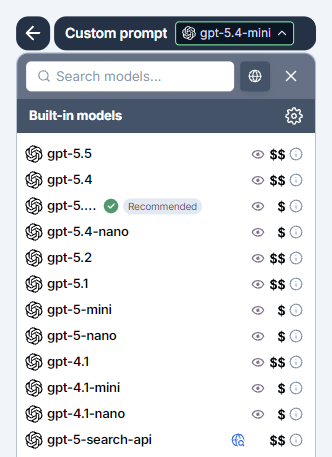 Select a model