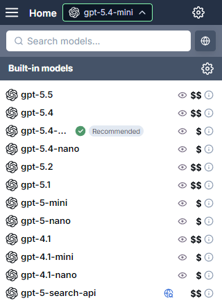 Select a model