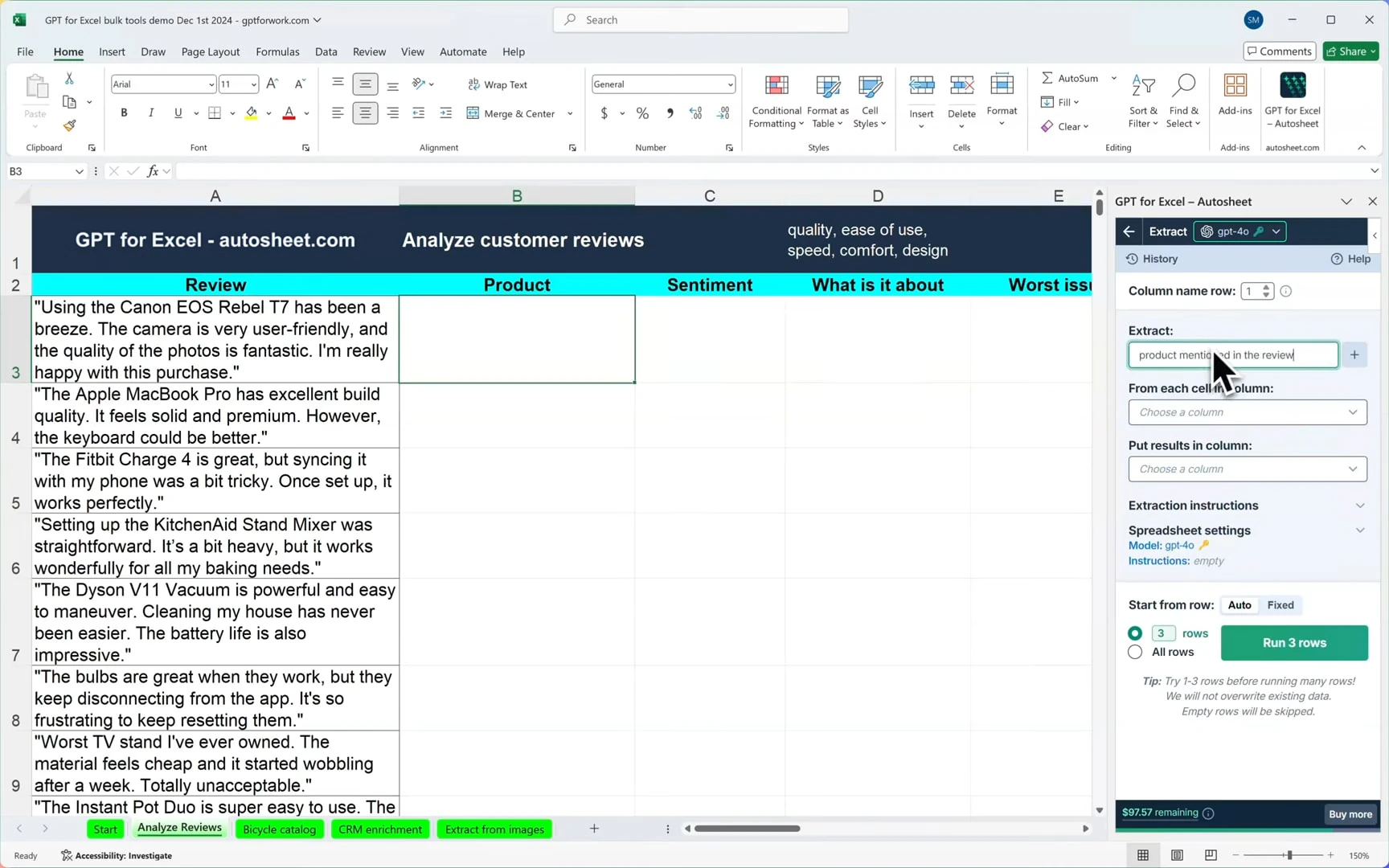 Bulk AI tools speedrun | GPT for Excel – Autosheet - YouTube thumbnail
